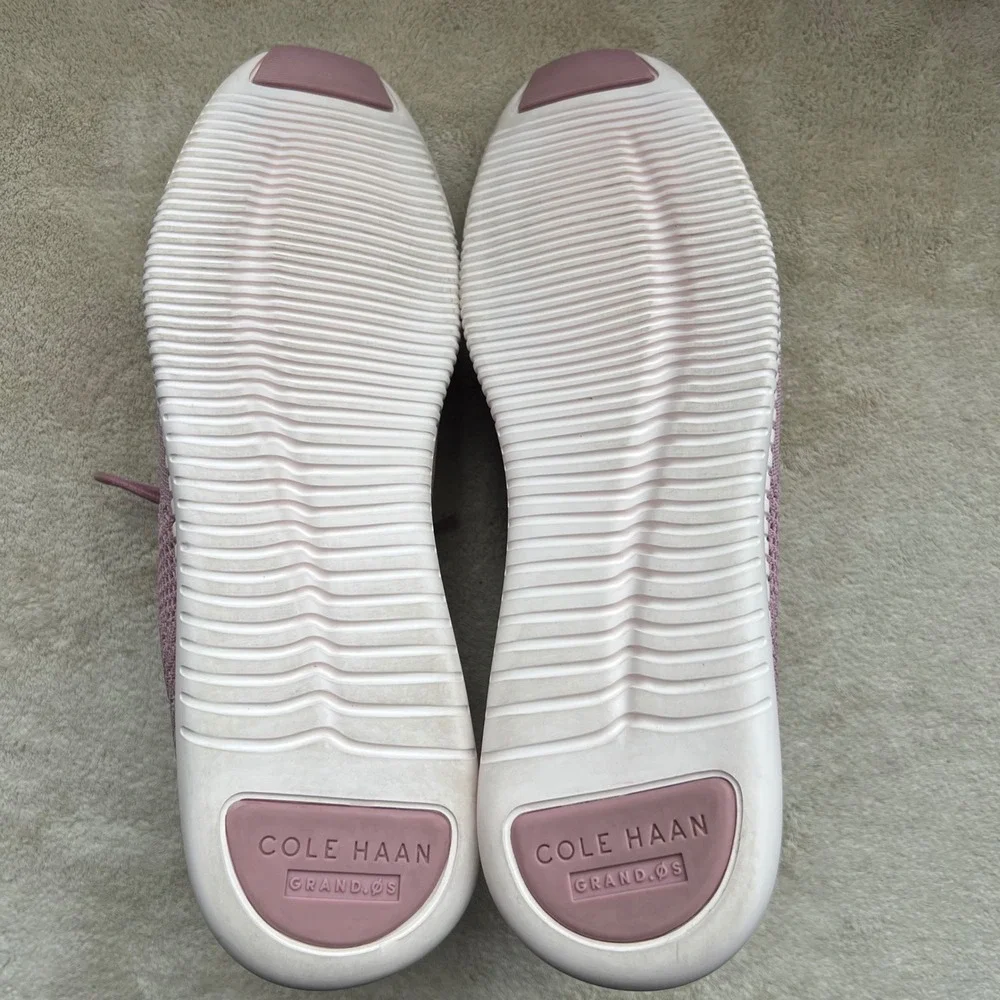 Cole Haan Rose Pink‎ Knit Lace Up Sneakers Women 9.5 B Athleisure Comfort Preppy